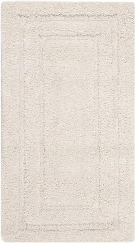 SAFAVIEH Florida Shag Collection - Alfombra decorativa, 2 x 3 pies, color crema y crema, diseño de bordes, no desprende pelusa y de fácil cuidado,