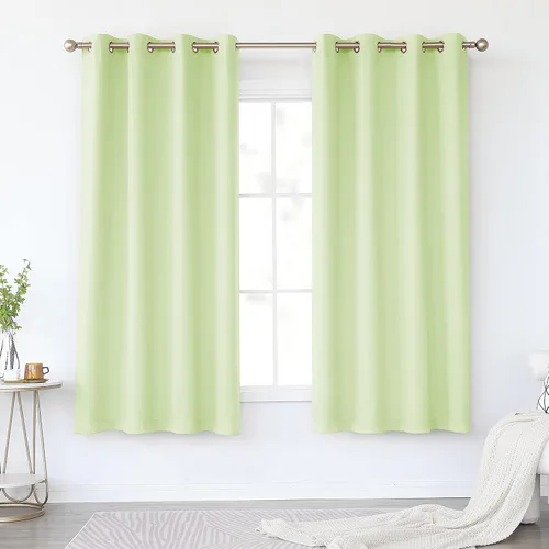 Miniatura 104 de KEQIAOSUOCAI Cortinas rosa bebé de 63 pulgadas para habitación de niñas - Con aislamiento térmico que oscurece la habitación, cortinas de ventana