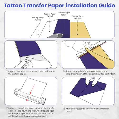 Miniatura 6 de 2026 Nueva máquina de impresión de plantillas de tatuaje para artistas de tatuajes y principiantes, con 10 piezas de papel de transferencia