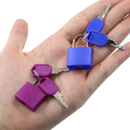 Miniatura 4 de Bonsicoky Paquete de 6 cerraduras para maleta con llaves, candados metálicos multicolor para equipaje, mini candados con llave para maleta, mochila