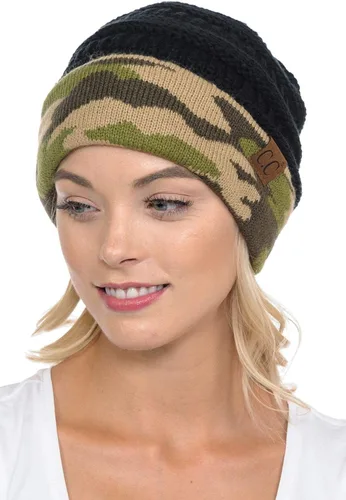 Miniatura 602 de C.C Trendy Warm Chunky Soft Stretch Cable Knit Beanie