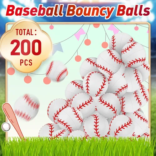 Miniatura 3 de Deekin 200 pelotas inflables de béisbol a granel de 0.98 pulgadas, mini pelotas de goma para rebotar, recuerdos de fiesta deportiva para niños