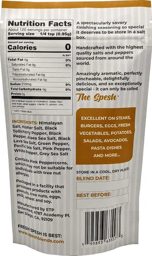 Miniatura 2 de The Spesh - Mezcla de condimentos gourmet con acabado de sal y pimienta 4oz - Mezcla artesanal de 12 sales y pimientos. Perfecto en filetes