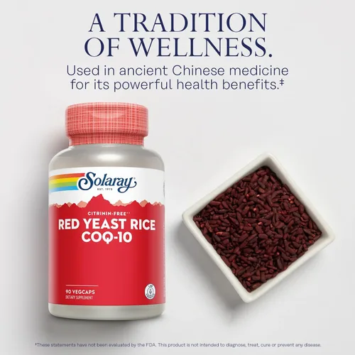 Miniatura 3 de SOLARAY Arroz de levadura roja Plus CoQ-10 y vitamina B-3 de niacina sin enjuague, apoyo cardíaco saludable y cardiovascular, no irradiado y sin