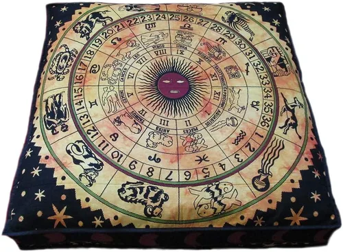 Miniatura 43 de CRAFT KALA Funda de cojín con diseño de mandala, funda de cojín para asiento, hippie, decorativo, bohemio, otomano, de algodón, indio, para sala