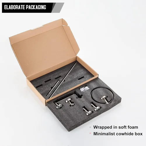 Miniatura 6 de BGL Juego de accesorios de baño de níquel cepillado, 4 piezas, toallero de baño de 24 pulgadas, juego de accesorios de baño ajustables