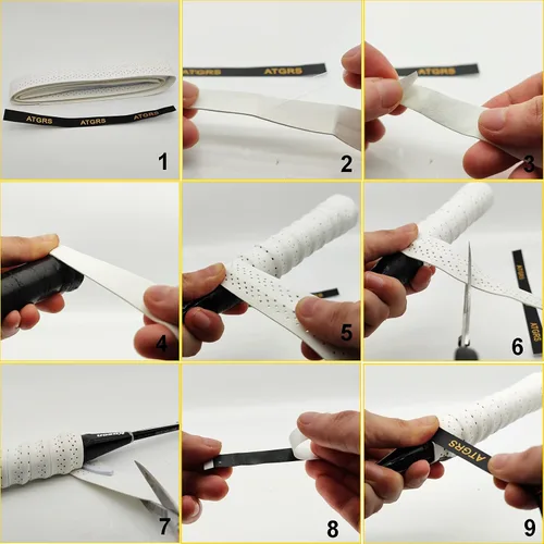 Miniatura 4 de Tennis Grip Tacky - Cinta de agarre para raqueta de tenis absorbente antideslizante para tenis, bádminton, pickleball mango de raqueta con bordes