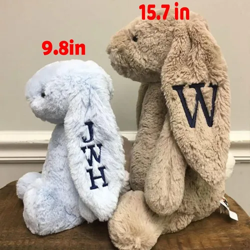 Miniatura 3 de Conejo de peluche personalizado bordado, juguete de peluche personalizado para regalo de Pascua para niños, regalo de bautizo con el nombre del niño