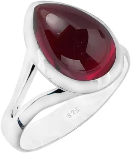 Miniatura 13 de Anillo de piedras preciosas naturales Anillo de plata ajustable hecho a mano Anillo de piedras preciosas en forma de pera Plata de ley 925