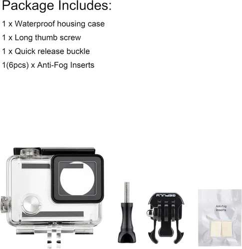 Miniatura 9 de GEPULY Funda impermeable para cámara GoPro Hero 4/3+/3 Black Siver fotografía subacuática – Resistente al agua hasta 131 pies (131.2 ft)