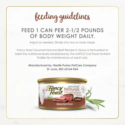 Miniatura 7 de Purina Fancy Feast Gourmet Naturals - Alimento húmedo para gatos, receta natural de carne de res en salsa concentrada para gatos