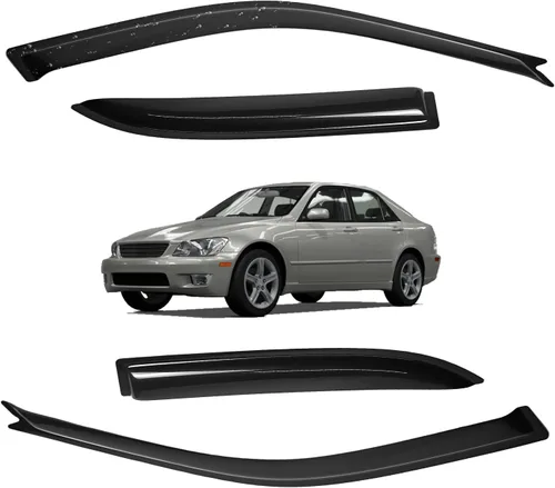 Miniatura 95 de Viseras para ventanas para Mazda 3 Sedán 4 puertas 2004 2005 2006 2007 2008 2009 estilo JDM Mugen, deflector de viento, protector solar y de lluvia