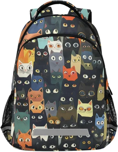 Miniatura 21 de ALAZA Mochilas de viaje con diseño de mariposa, luna y estrella, color azul turquesa, mochila escolar para hombres, mujeres, adolescentes y niños