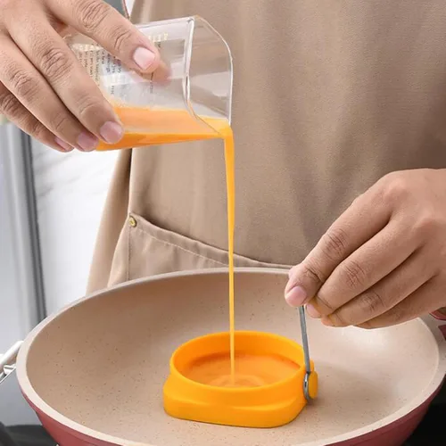 Miniatura 3 de Yelleow - Molde para freidora de huevos fritos de doble cara de grado alimenticio flexible de grado alimenticio para el hogar, anillo de huevos