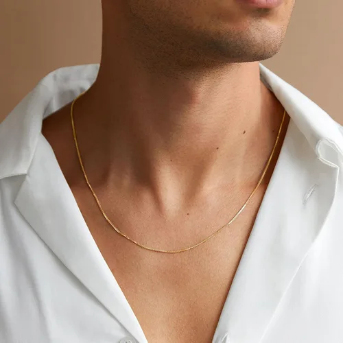 Miniatura 5 de PAVOI Italian Solid 925 Sterling Silver, 22K Gold Plated Chain Necklaces Snake, Square Box, Cable, Super Flex Curb, Miami Cuban and Rope