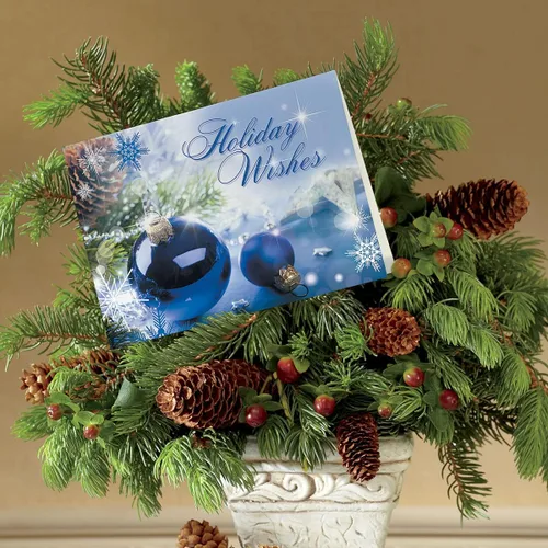 Miniatura 5 de Tarjetas de Navidad con imágenes coloridas azules de Colorful Images con sellos de sobres a juego, juego de 24 tarjetas, 5 x 7 plegadas, paquete