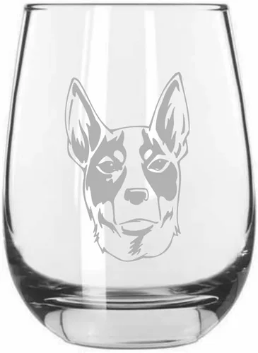Miniatura 80 de Sakhalin Husky Dog - Copa de vino grabada personalizada de 15.25 onzas sin tallo