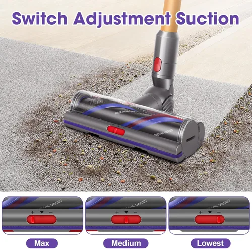 Miniatura 5 de Cabezal limpiador mejorado de alto par para Dyson V11 V15 Control de succión, antienredos, limpieza profunda, bueno para alfombras y suelos duros