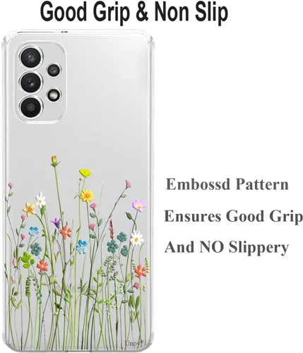 Miniatura 5 de Unov Funda diseñada para Galaxy A53 5G, funda transparente con [patrón antideslizante en relieve], protección delgada a prueba de golpes