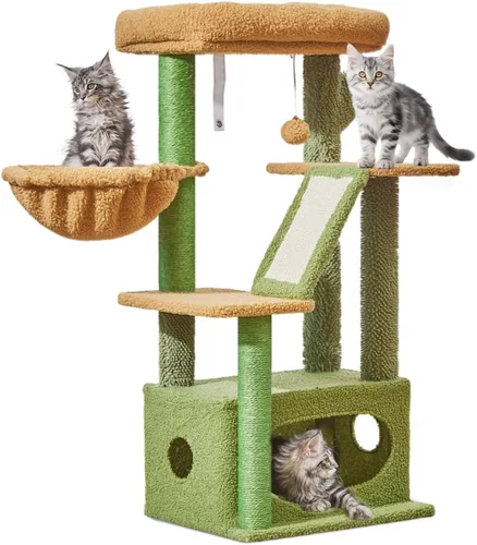 Miniatura 17 de Taoqimiao Árbol para gatos, torre para gatos de 38.5 pulgadas para gatos de interior, adecuado para gatitos con lujoso condominio para gatos