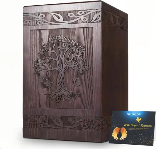 Miniatura 8 de Urnas de madera del árbol de la vida, para adultos y niños, hombres y mujeres, mascotas (gatos y perros), con capacidad para 20 pulgadas cúbicas
