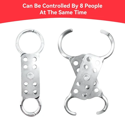 Miniatura 3 de Bloqueo de etiquetado cerrojo 10 Pack 8 agujero diseño ignífugo flor seguridad doble cabeza hebilla de aluminio bloqueo Silver