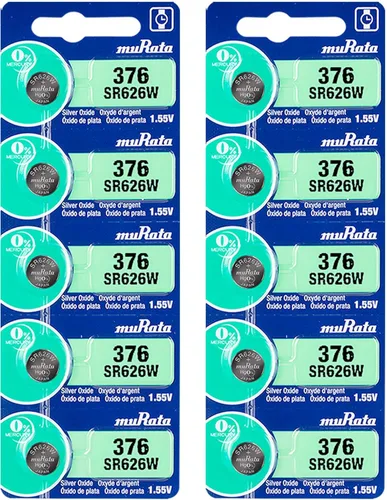 Miniatura 8 de Murata 376 Batería SR626W 1.55V Celda de botón de reloj de óxido de plata (5 baterías)