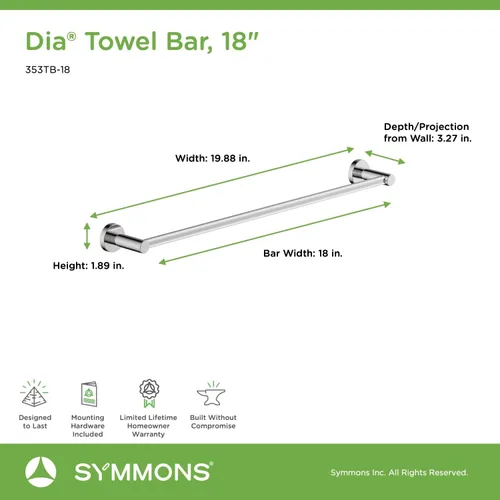 Miniatura 6 de Symmons 35AC3BUNDLE - Juego de accesorios de baño de pared de 3 piezas de diámetro en cromo pulido