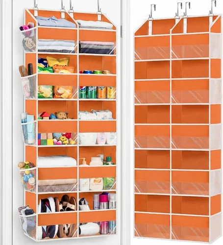 Miniatura 10 de Organizador para colocar sobre la puerta, 5 niveles extra grande detrás de la puerta con 10 bolsillos delanteros grandes y 10 bolsillos de malla