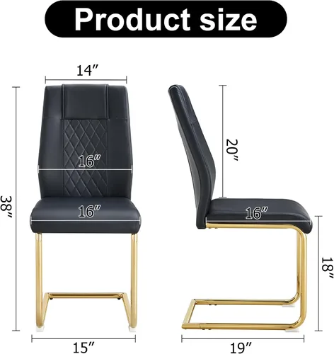 Miniatura 4 de gopop Juego de 6 sillas de comedor modernas para cocina, con patas de metal galvanizado, sillas laterales decorativas tapizadas con asiento de cojín