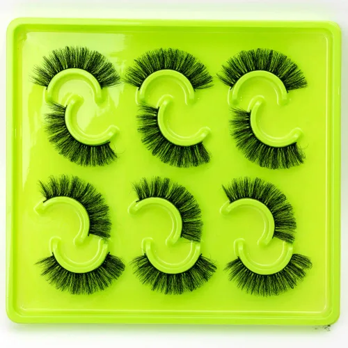 Miniatura 4 de Paquete de 6 pares de pestañas postizas esponjosas de imitación natural de visón sintético 3D (3DQG-115)
