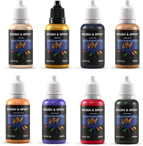 Miniatura 15 de VM - Juego de pintura acrílica no tóxica de 8 colores para artistas, manualidades, cosplay, pintura de retratos y tono carne, 8 botellas x 0.67 Skin