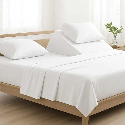 Miniatura 22 de NON Sticky cotton Juego de sábanas de 4 piezas para cama ajustable con números de sueño, 100% algodón egipcio, cabezal flexible de 34 pulgadas, se