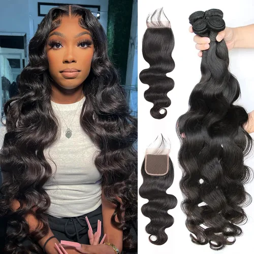 Miniatura 15 de Beauty Queen Paquetes de Cabello Humano Brasileño Ondulado - 3 Paquetes Cortos (10 12 14 Pulgadas) Grado 10A 100% Sin Procesar Tejido Extensiones