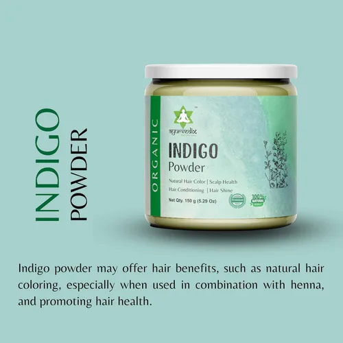Miniatura 3 de Polvo índigo orgánico para cabello 150 g/5.29 oz Indigofera tinctoria para teñir tu cabello de marrón a negro (paquete de 1)