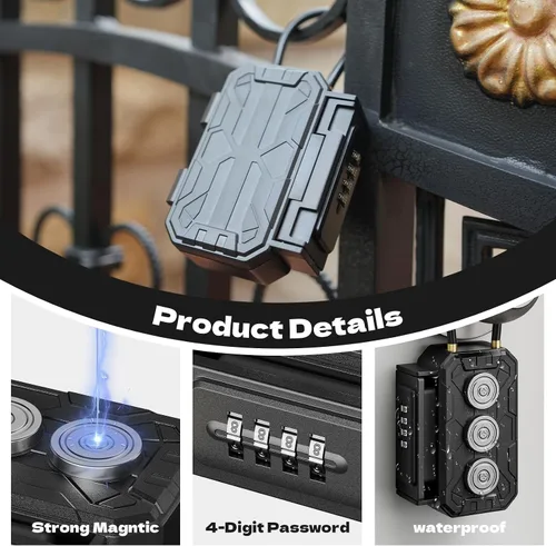 Miniatura 4 de Caja de Seguridad Magnética para Llaves, Porta Llaves Magnético Bajo el Coche, Gabinetes Magnéticos para Llaves, Porta Llaves Magnético, Ocultador