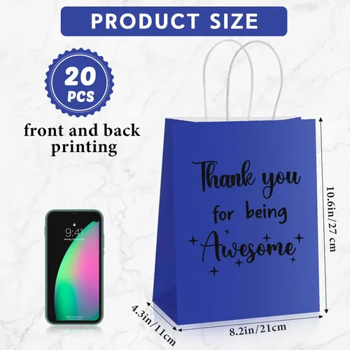 Miniatura 2 de Ctosree 20 bolsas de papel de regalo de agradecimiento para empleados, compañeros de trabajo, colega de trabajo con asas para colega