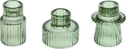 Miniatura 15 de Vixdonos Juego de 3 portavelas de cristal rosa para velas cónicas, velas de pilar y velas de candelita
