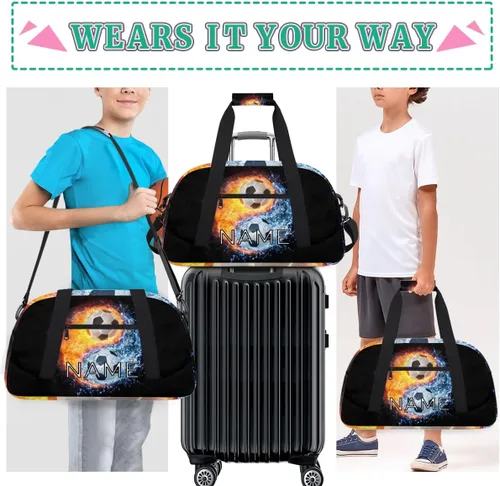 Miniatura 6 de Bolsa de lona personalizada para niños y niñas, para viajes, fútbol, Yin Yang, Tai Chi, pequeña bolsa deportiva para gimnasio, bolsa de mano