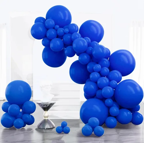 Miniatura 129 de PartyWoo Globos de color azul pizarra, 100 unidades, diferentes tamaños, paquete de 18, 12, 10, 5 pulgadas, azul marino, azul polvoriento, bohemio