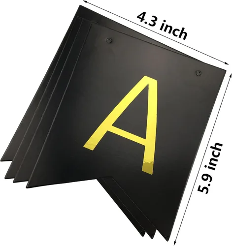 Miniatura 5 de Fecedy, Banderín y Cartel de Feliz Cumpleaños, Negro con Letras Doradas y Brillantes, Suministros para Fiestas.