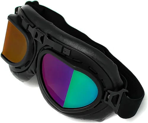 Miniatura 4 de 1Storm Casco de media cara para motocicleta, ciclomotor, scooter, piloto con visera ahumada interior retráctil, bandera azul + paquete de gafas
