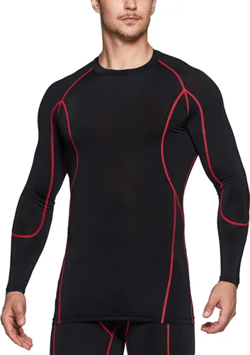 Miniatura 3 de TSLA - Paquete de 1 o 3 camisas de compresión de manga larga FPU 50 para hombre camisa de entrenamiento atlético protector de erupción para deportes