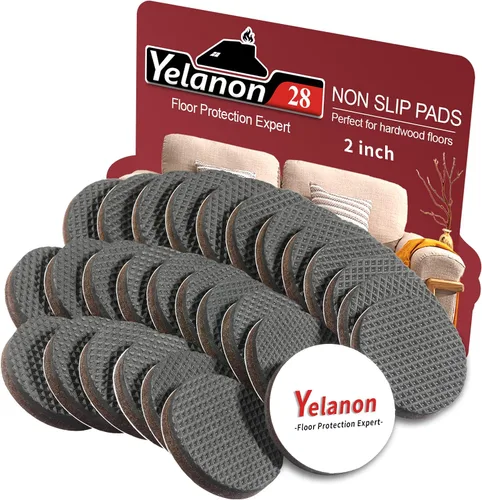 Miniatura 12 de Yelanon Almohadillas antideslizantes para muebles - 36 piezas de 1 pulgada, pinzas autoadhesivas de goma para patas de muebles, antideslizantes