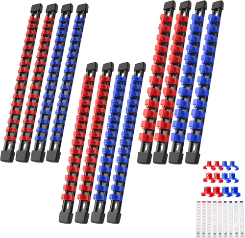 Miniatura 14 de Reniteco Organizador de Enchufes ABS - Juego de Soportes de Enchufes Gris, Juego de 12 Piezas de Soportes de Enchufes de Calidad Premium 1/4