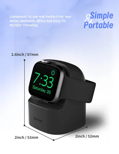 Miniatura 5 de ELETIUO Soporte Cargador Compatible con Apple Watch Series 49/46/45/44/42/41/40/38mm iWatch Ultra2/Ultra/10/9/8/SE2/7/6/SE/5/4/3/2/1, Estación