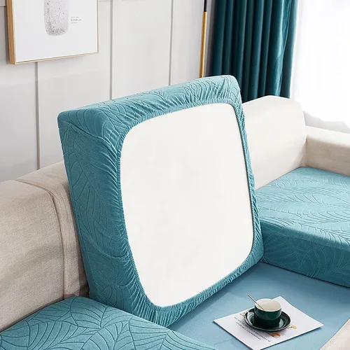 Miniatura 8 de Fundas de cojín impermeables para asiento de sofá, fundas elásticas de cojín de jacquard de elastano, protector de muebles grueso con parte inferior