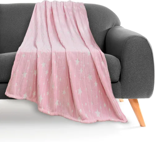 Miniatura 11 de Elegant Comfort Manta ligera que brilla en la oscuridad, ultra suave, mullida y acogedora, manta luminosa decorativa para todas las estaciones