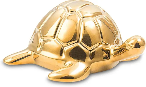 Estatua de tortuga dorada, adorno de tortuga de cerámica para decoración del hogar, decoración de mesa dorada, decoración coleccionable para