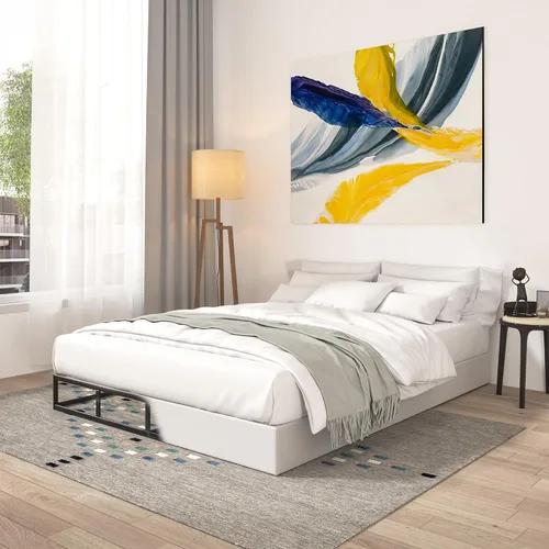 Miniatura 11 de Qingzhou - Bases de somier para cama individual, somier metálico de 7 pulgadas de altura solo para cama individual, base de colchón resistente con 7